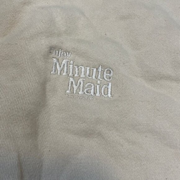 Vintage Minute Maid Embroidered Half Button Down Hoodie XL - Picture 3 of 5